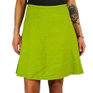 Texture 100% HEMP Skirt Size X Small Green Pocket